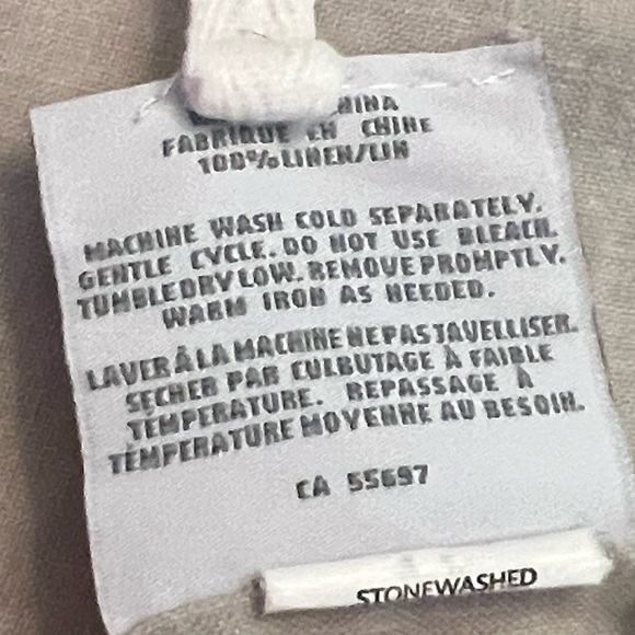 Restoration Hardware light tan stonewashed Belgian linen full/Queen duvet cover - Picture 4 of 5